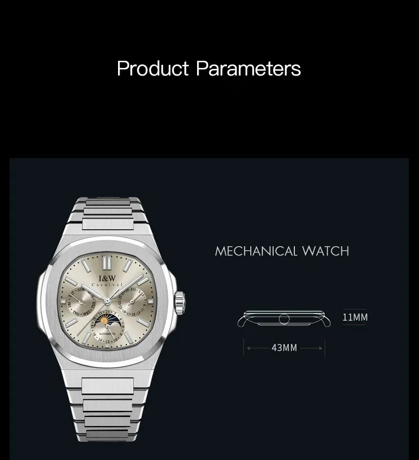 Carnival Original Brand Luxury Watches for Men Reloj Hombre 36