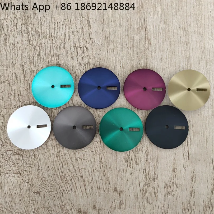 Solid color modified watch accessories literal, double calendar without logo sun pattern dial, suitable for NH36/4R/7S movement