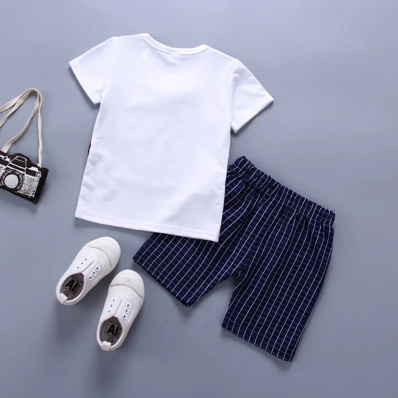 طقم تي شيرت وسراويل قصيرة منقوشة كاجوال للأطفال ، بدلة ملابس أطفال ، ملابس أطفال ، ملابس أطفال ، رضع ، بدلات رياضية للأطفال ، صيف ، جديد ، 2 #3