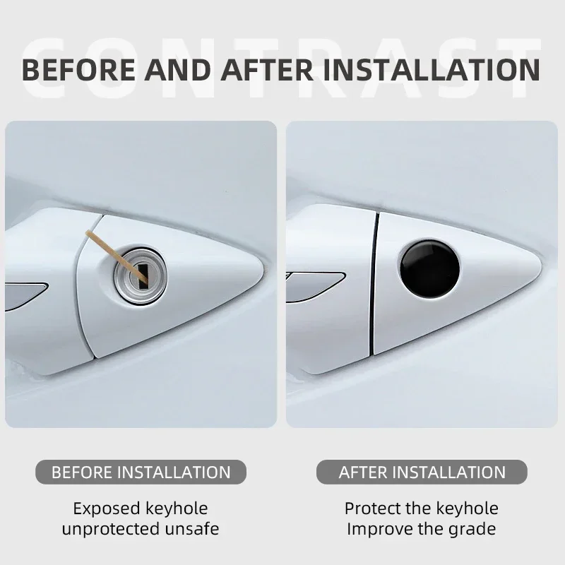 

4pcs Car Keyhole Stickers Modified Sticker Keyhole Stickers Multifunctional Car Door Entry Guard Shield, Exterior Stickers Amagi