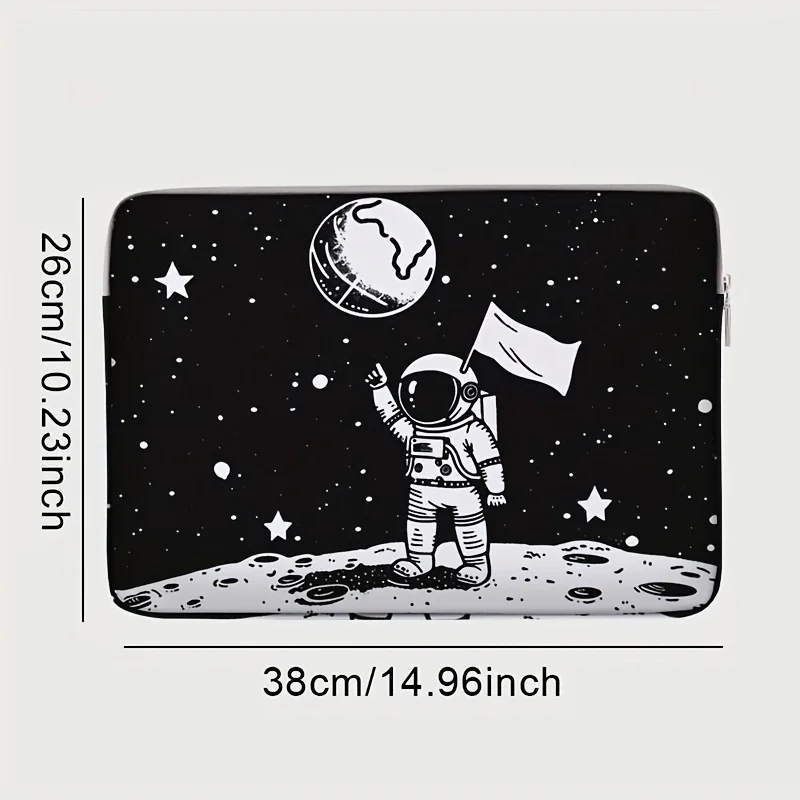 Einteiliges Set, zwei Stile, Laptoptasche und Aktentasche mit Astronautenmuster, geeignet für 14-Zoll-Laptops – Detail 2