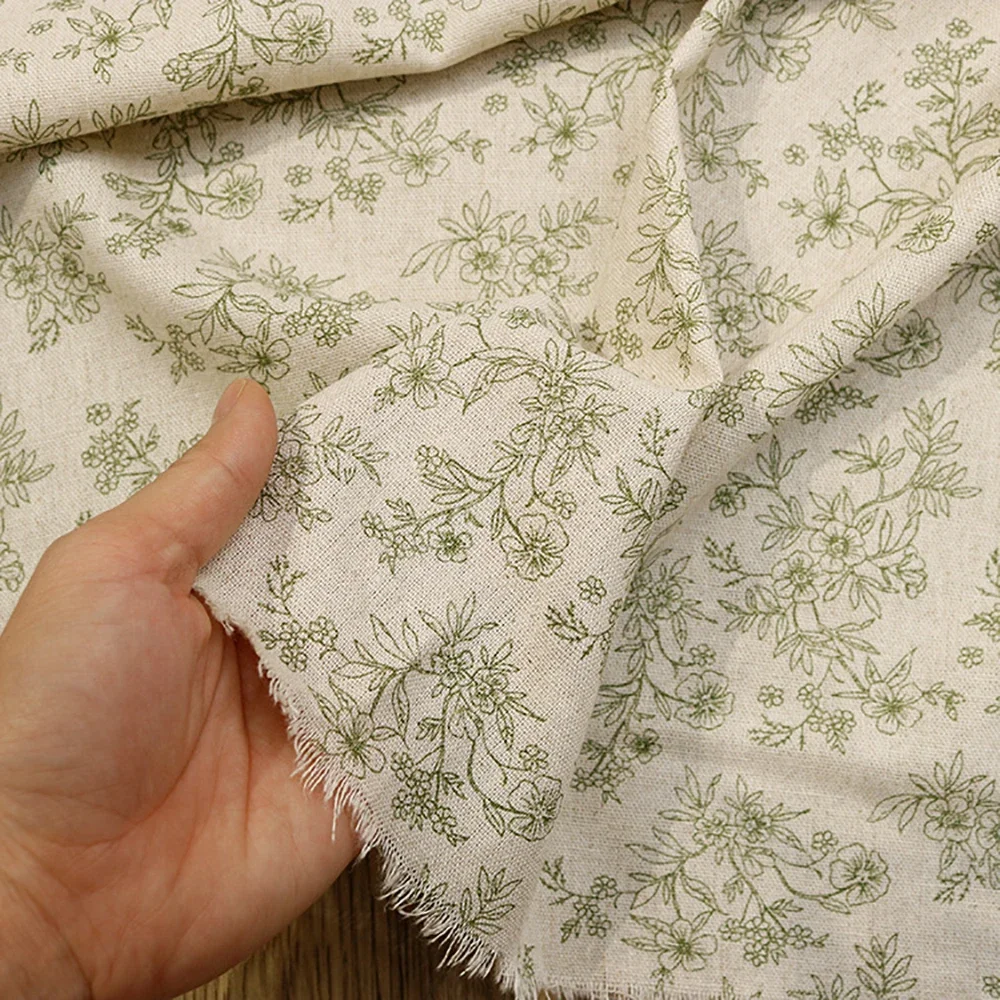 Elegant Floral Printed Fabrics, Linen Cotton Garment Fabrics, Idyllic Florets, Baby Clothes, Dresses, Pajamas, DIY Sewing