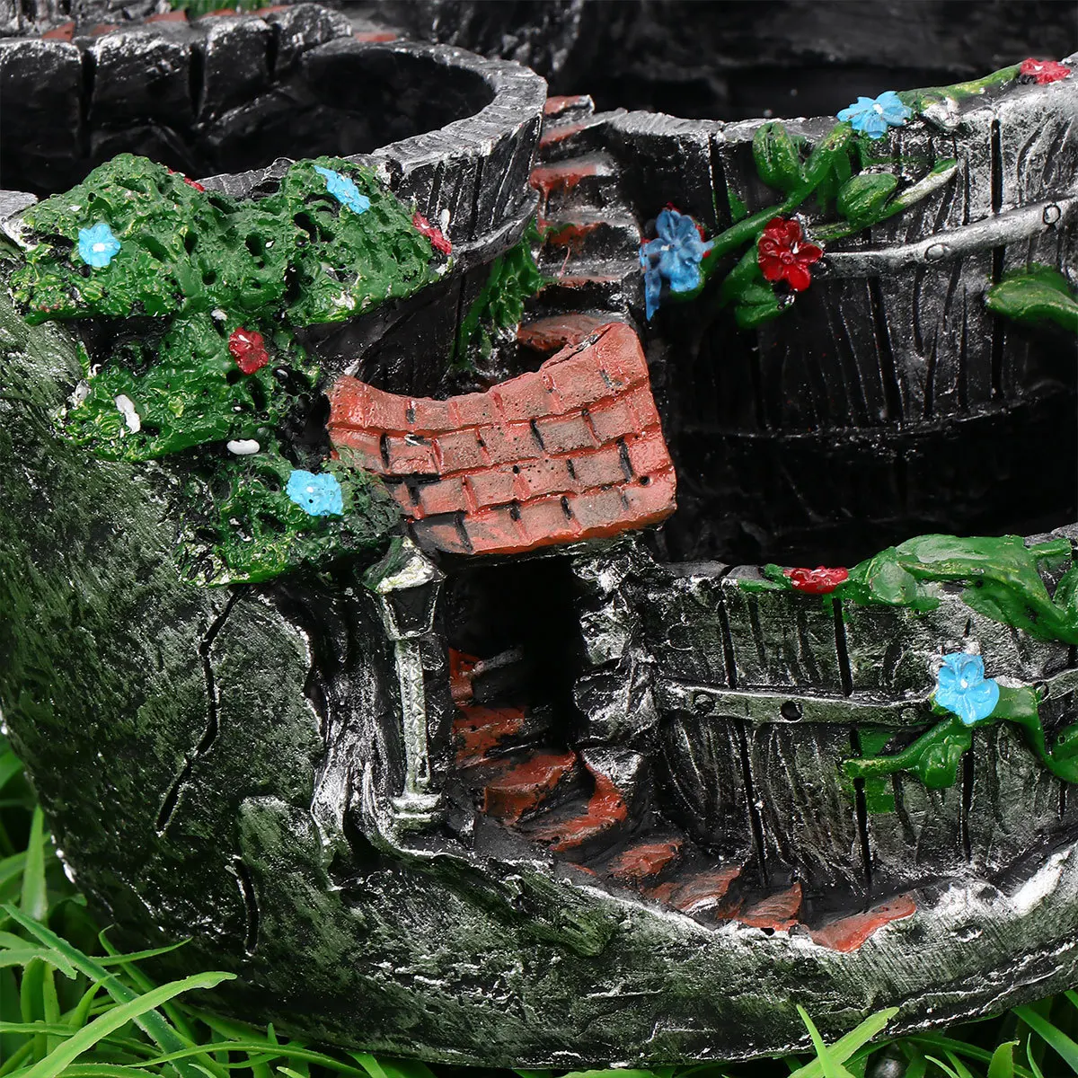 

Resin Creative House Flowerpot Succulent Holder Decoration Durable Indoor Outdoor Use Perfect Gift for Home Office Balcony