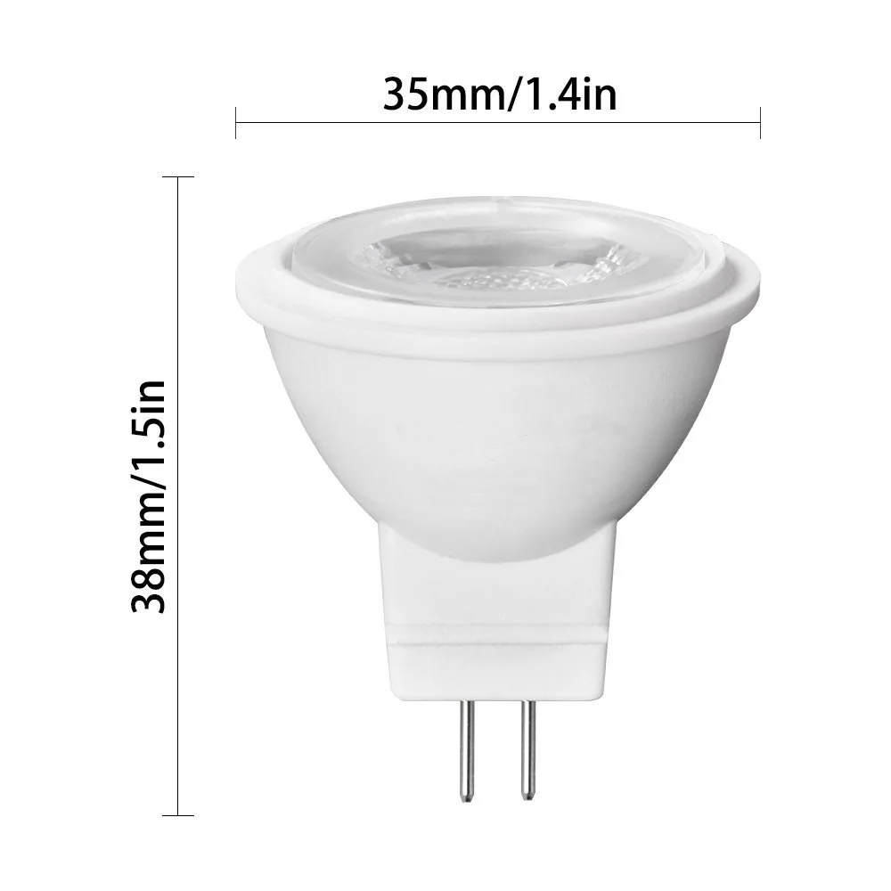 MR11 GU4 LED Light Bulb AC/DC12V 120V 230V Dimmable 3W 3000K 4000K 6000K Mini Bi-pin Light 30W Halogen Bulb Equivalent