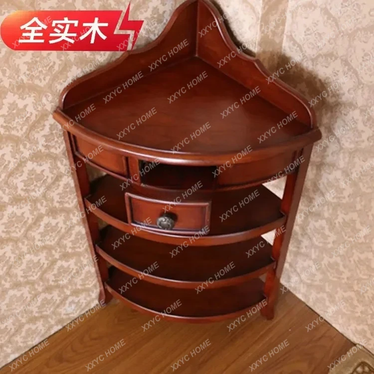 American Triangle Multilayer Storage Corner Cabinet Corner Flower Stand Shelf Showcase Small Angle Frame