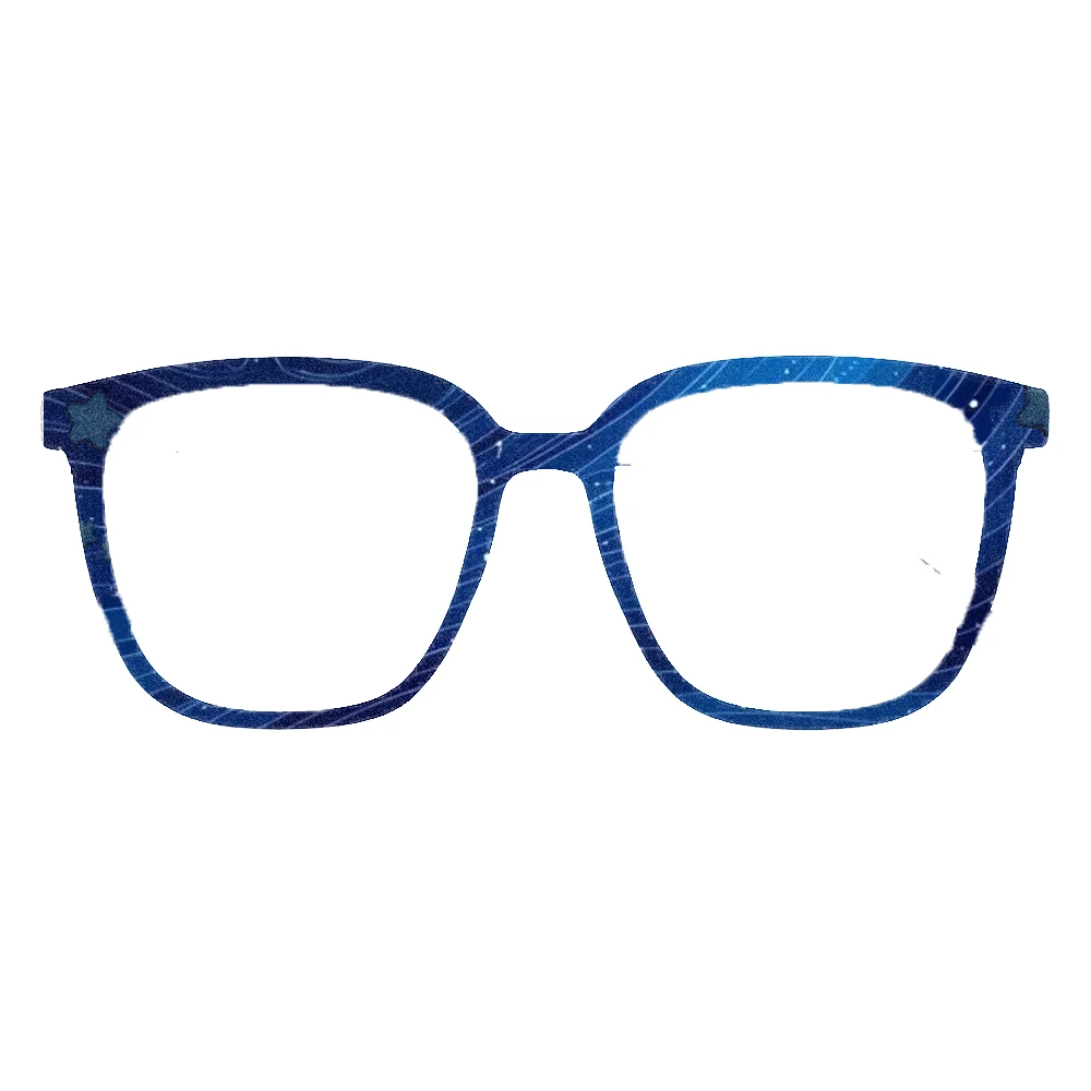 Night Sky Star Print Square Eyeglass Frames Women Galaxy Starry Pattern Party Decor Prescription Optical Fashion Eyewear Gifts - view 2
