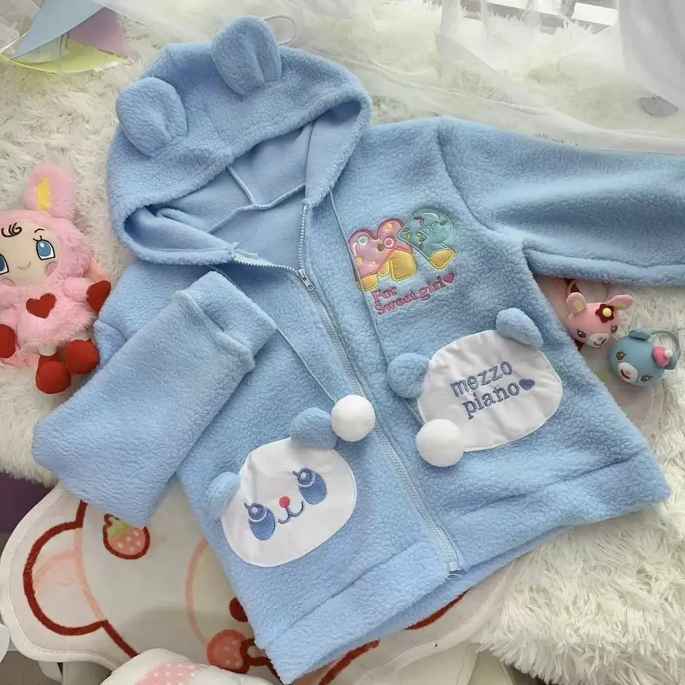Autumn Winter Berber Fleece Mp Panda Ball Coat Japanese Cartoon