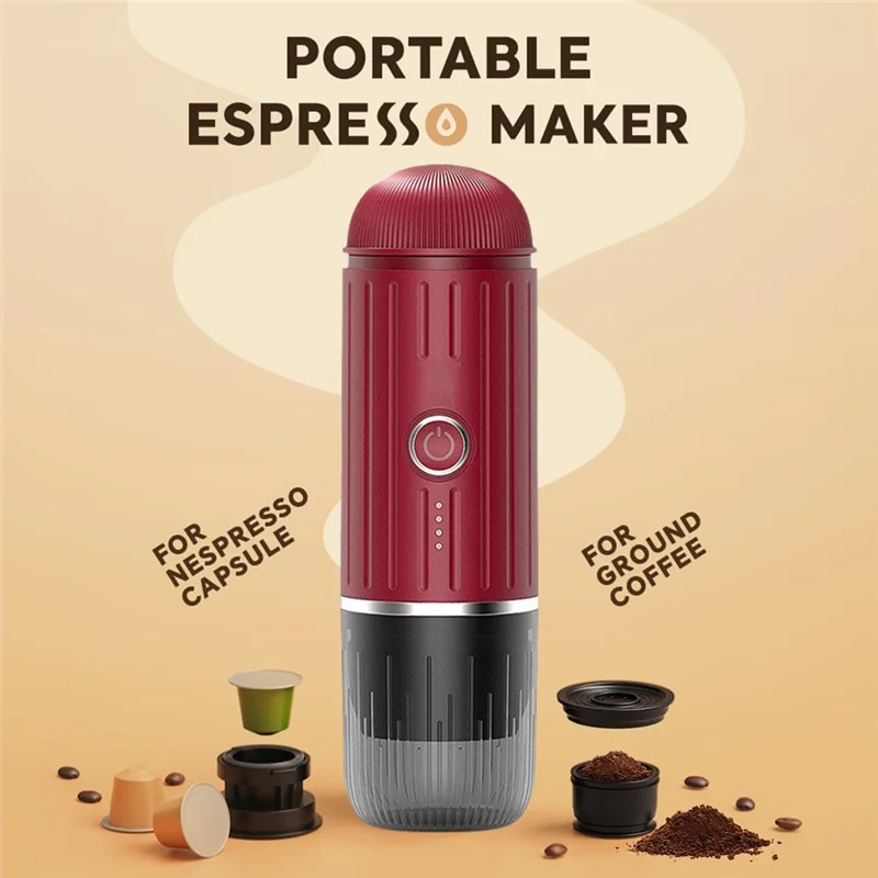 ABRG-Portable Coffee Machine 2 In 1 Capsule Powder Travel Coffee Maker Electric For Car&Home Camping Coffee Maker