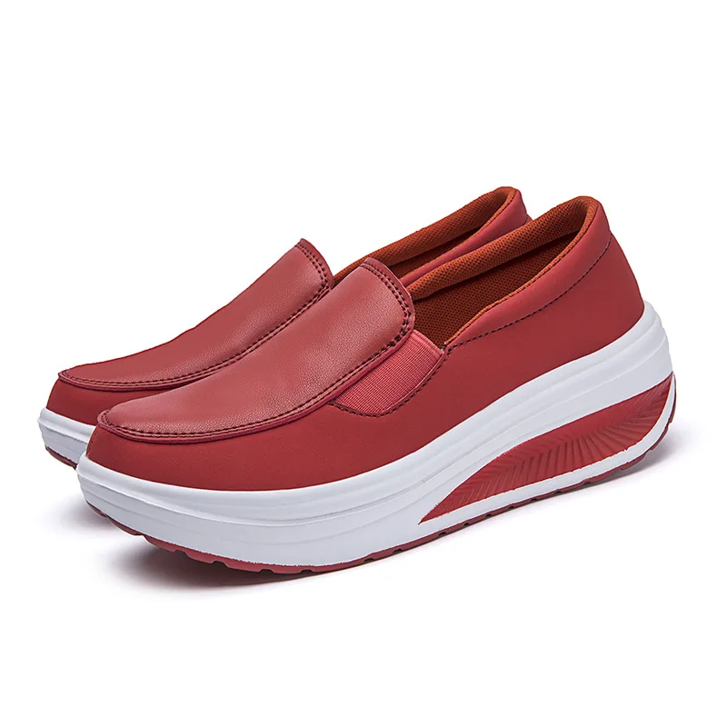 Scarpe da ginnastica con plateau a zeppa da donna cuscino Slip on scarpe da donna scarpe da donna morbide da esterno antiscivolo con ammortizzatore