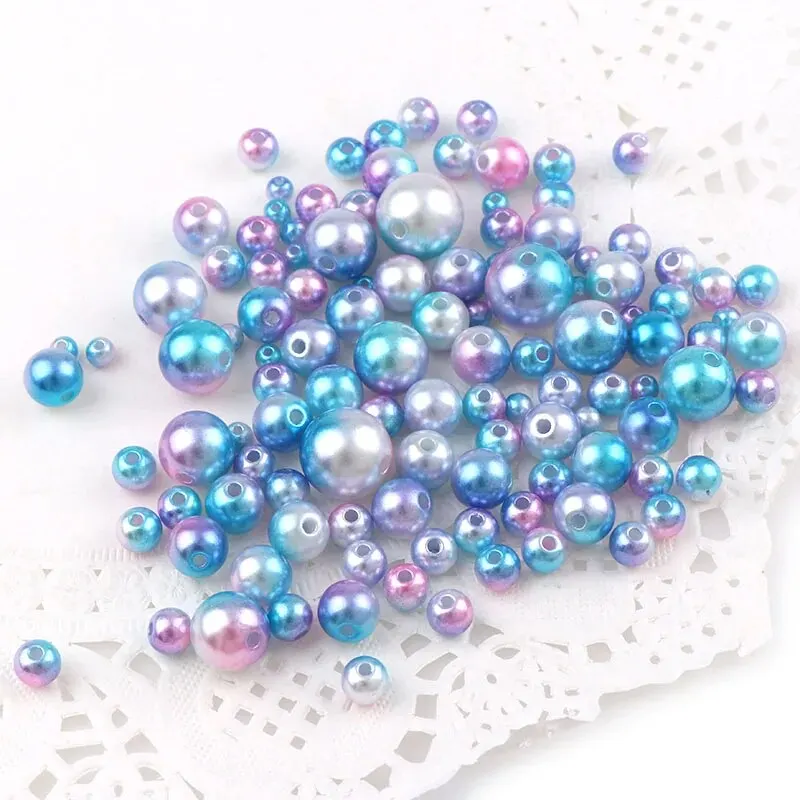 30g Mix Size Mermaid Color Acrylic Pearl Loose Spacer Beads For Jewelry Making DIY Necklace Bracelet Earrings Other Decors image 4
