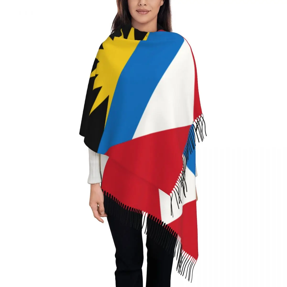 Custom Print Flag Of Antigua And Barbuda Scarf Men Women Winter Warm Scarves Shawls Wraps