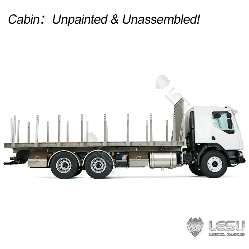 6x4 Metal Chassis LESU 1/14 2Speed RC Flatbed Timber Truck VM FE Remote Control Lorry Vehicle Light Sound Motor Hobby Model Car