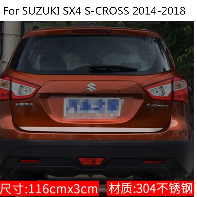 

Tailgate Rear Door Bottom Cover Molding Trim Stainless Steel back door trim car Accessories For SUZUKI SX4 S-CROSS 2014-2018