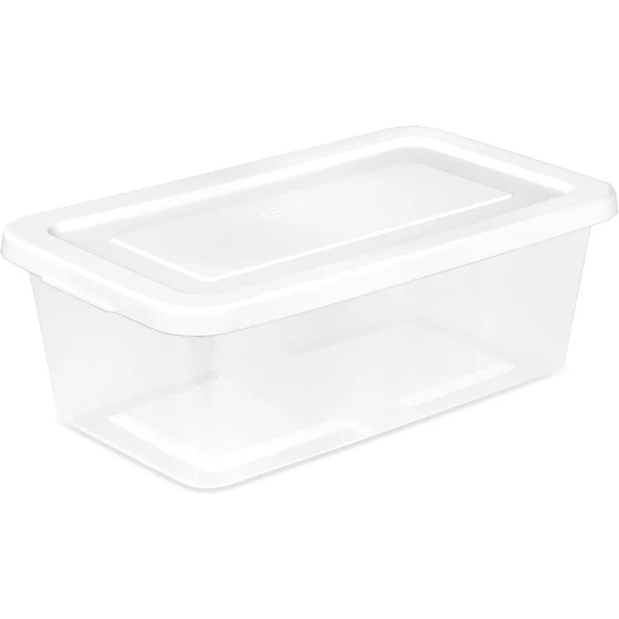 Storage Boxes, Stackable Clear Plastic Bins, 2