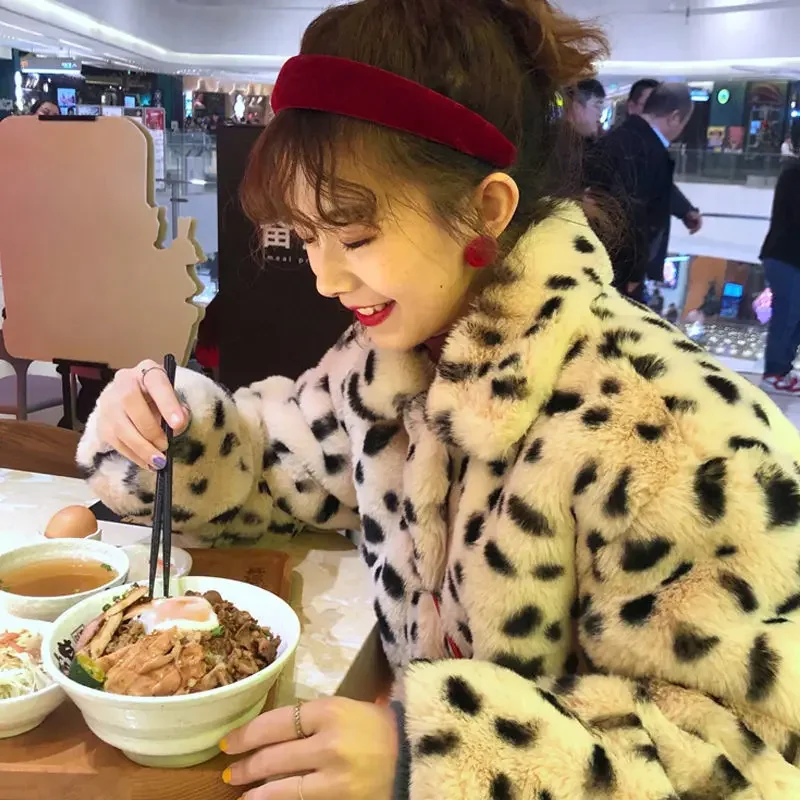 

Coat Women's Cool Style Women's Clothing New Faux Fur Leopard Print Fur Coat Fur One-piece