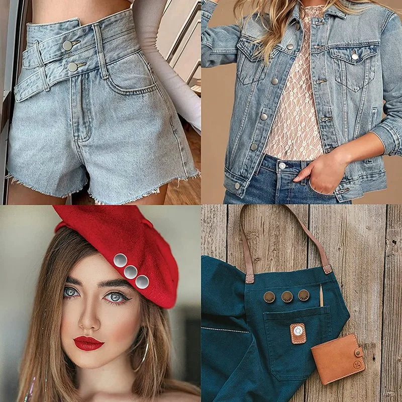 Épingles à lèvent pour Jeans, Ajustement Sans Couture, Poignées de viser Amovibles, lèvent Instantanés, Ajustement Parfait, 16 Ensembles
