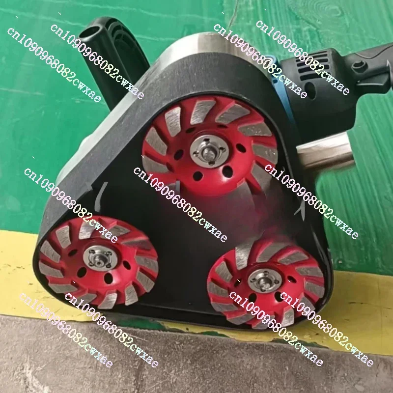 Handheld Three Head Dust-free Grinding Machine, Floor Grinding Machine, Concrete Floor Renovation Putty, No Dead Corners