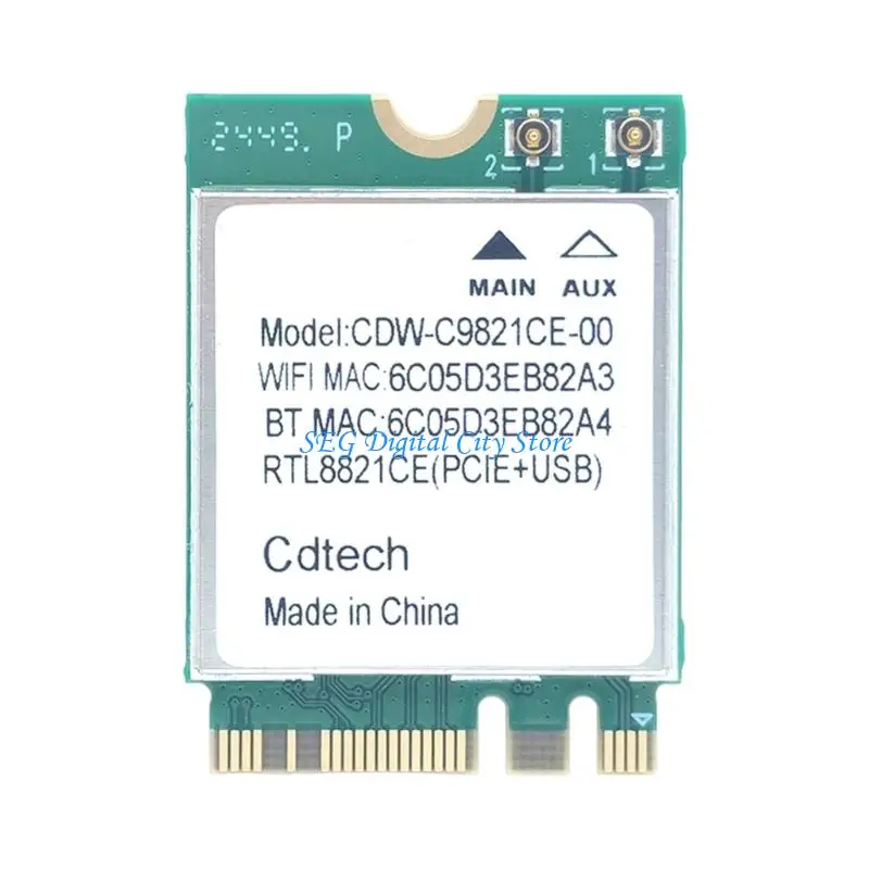 U75B RTL8821CE Wireless Card 600Mbps Speed M.2 Connection Bluetooth-compatible 4.2 WIFI Adapter
