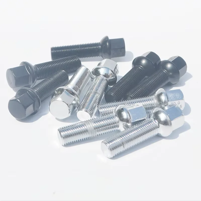 

12PCS Black/Silver Car Wheel bolts M12x1.5 14x1.5 14x1.25 12x1.25 of various lengths for Volkswagen Audi Mercedes