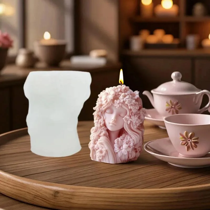 

3D Sleeping Girl Scented Silicone Candle Mold DIY Decorative Diffuser Stone Ornament Soap Resin Molds Candles Making Supplies