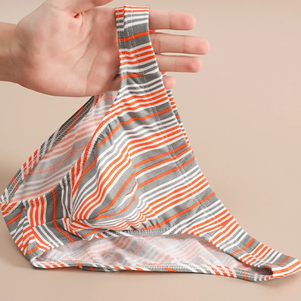 Fashion Men Striped Basic Style Briefs Underwear Casual Low Rise Breathable Comfortable New Underpants Panties