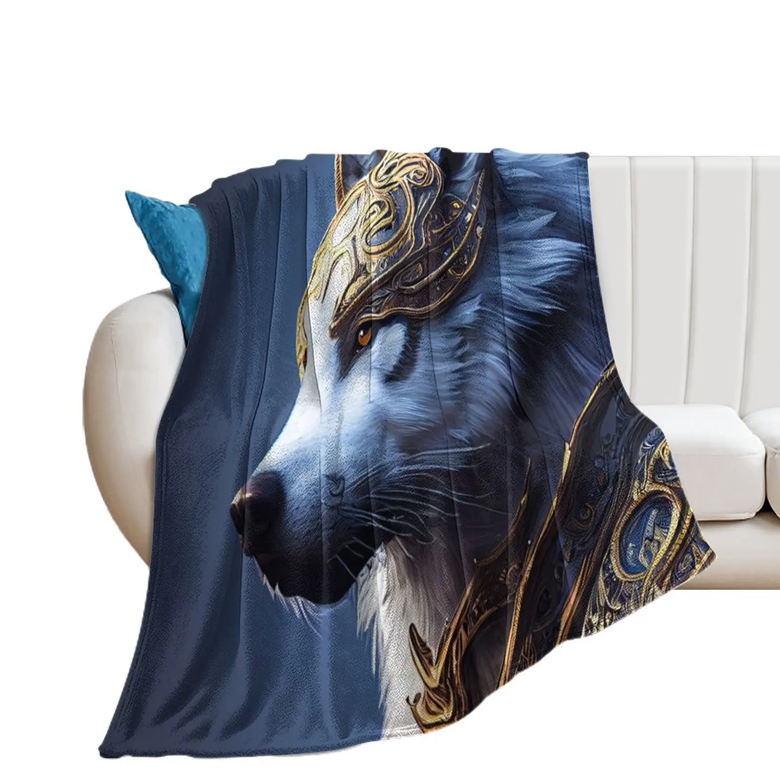 Leader wolf in armor Throw Blanket Personalized Gift Kid'S Blankets