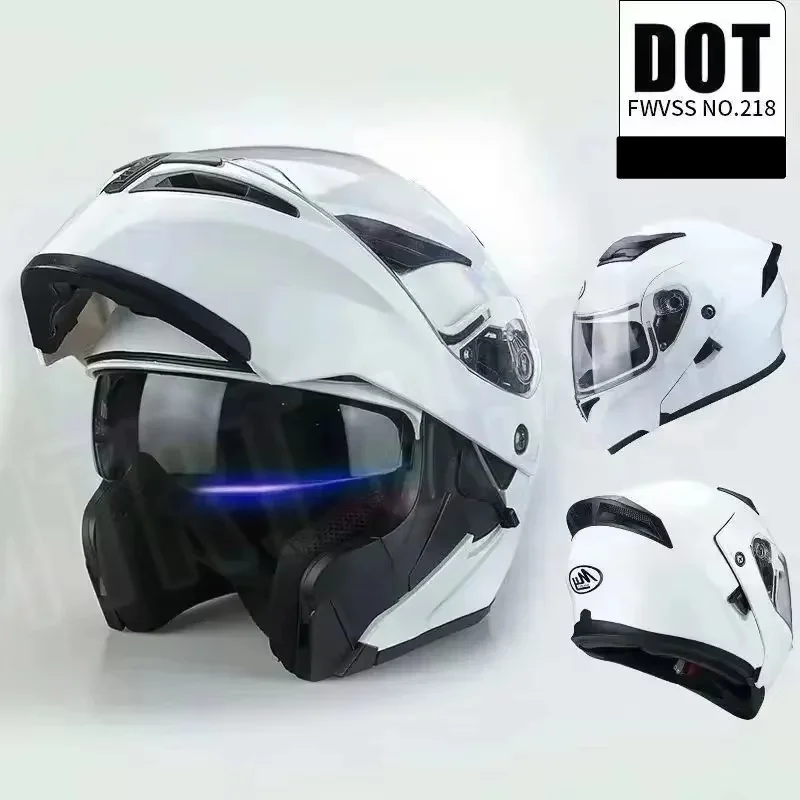 ECE DOT Certification Motorcycle Flip Up Helmet Motorbike Double Lens Cross Section Helmet Safety Unisex Helmet with Visor