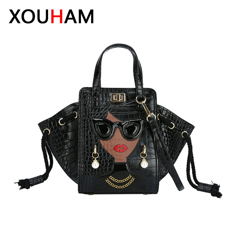 

XOUHAM Women Winged Shoulder Bag 4 Colors PU Leather Crossbody Bags Ladies Casual Handbag Fashion Drawstring Small Square Pocket