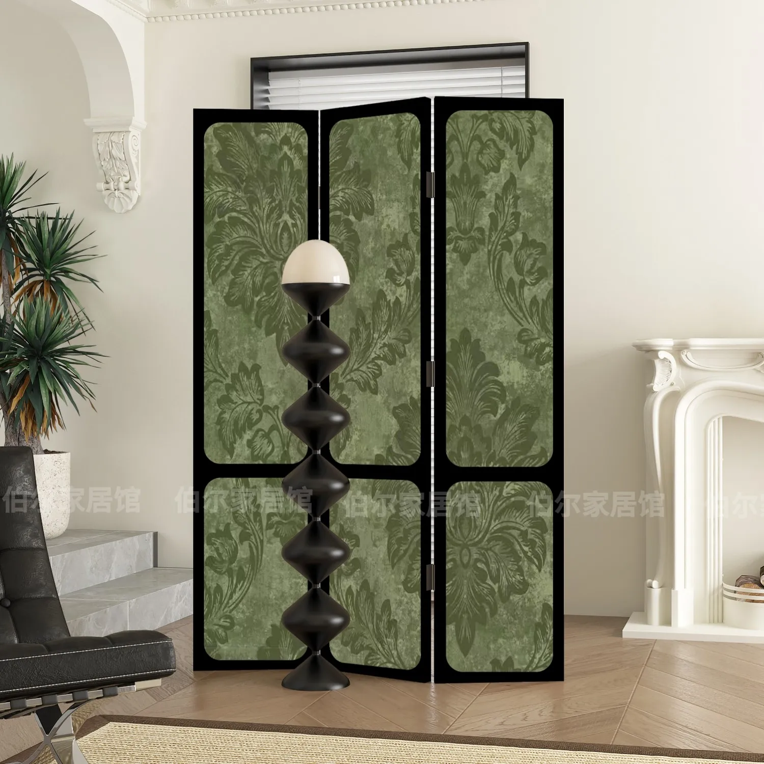 Medieval French Green Lawn American Screen Partition Living Room Bedroom Sofa Background Cover Entryway Entryway Movable Folding