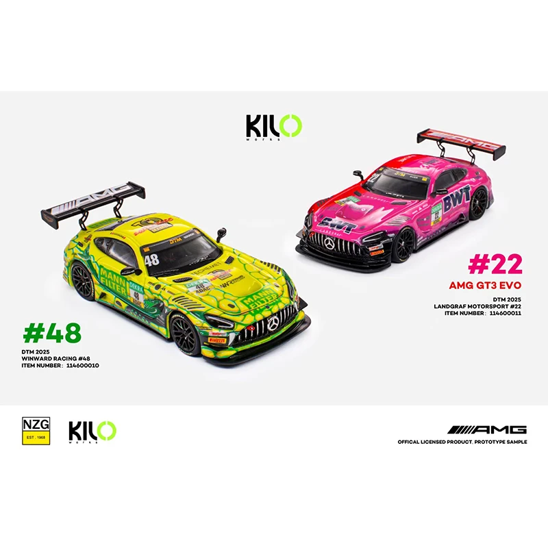 Vorverkauf NZG/KiloWorks 1:64 Mercedes-AMG GT3 Modellauto aus Legierung
