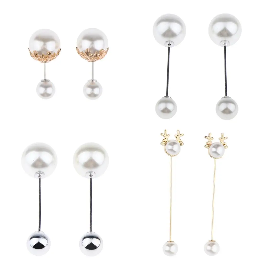 2 Pieces Retro Pearl Brooch Lapel Pin Corsage Suits Breastpin Women Wedding