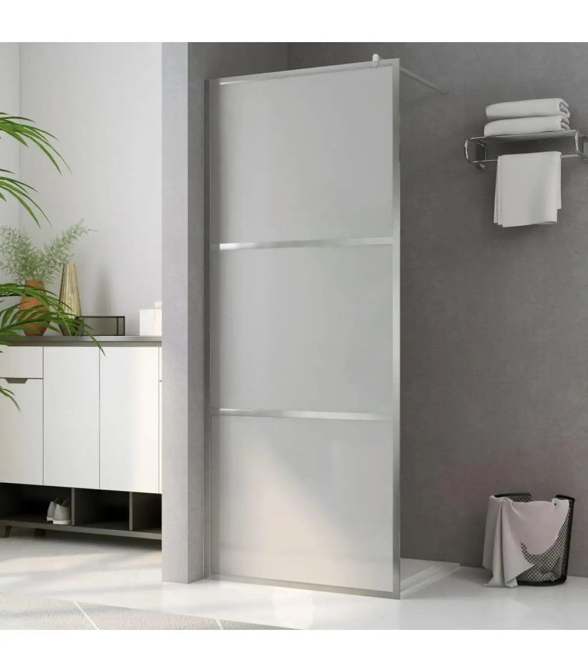 Shower walls and partitions accessible shower screen ESG frosted glass 100x195 cm