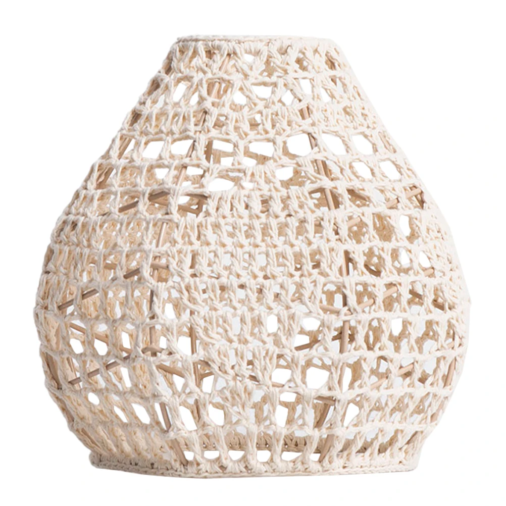 

Bohemian Hand Woven Lamp Shade Indoor Hanging Ceiling Light Cover Rustic Farmhouse Cotton Rope Tassel Pendant Lampshade