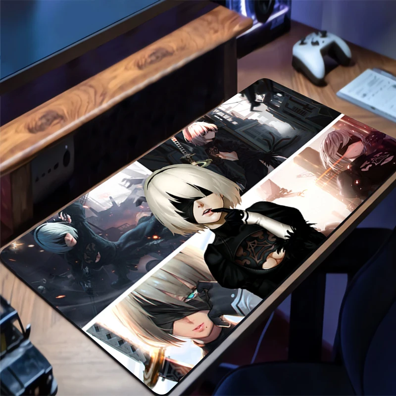 Alas Mouse Besar YoRHa No.2 Tipe B Alas Mouse Pemutar Game E-sport Alas Keyboard Laptop Alas Anti-selip Alas Mouse Anime Game PC