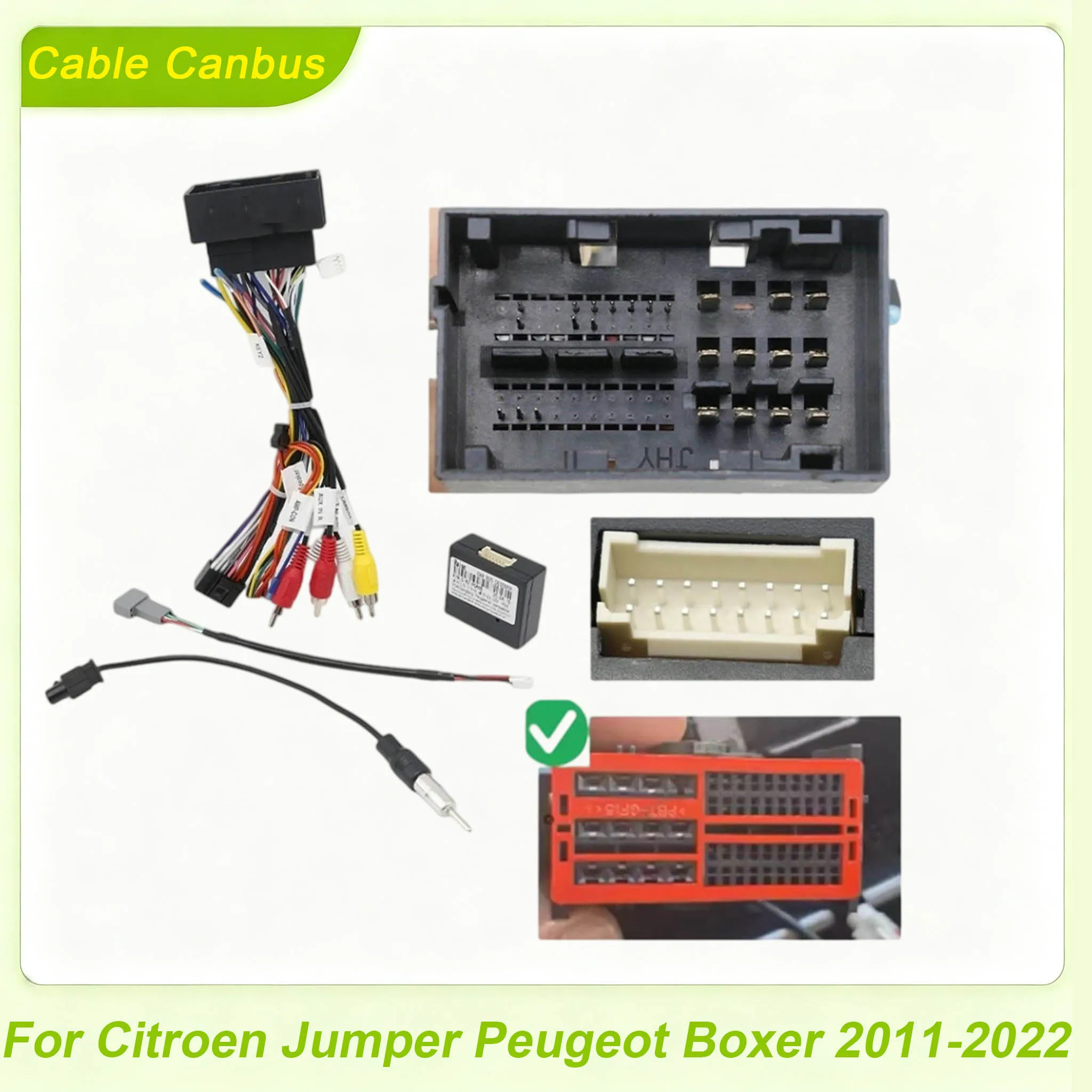 Car 16pin Wiring Harness Adapter Canbus Box for Citroen Jumper Peugeot Boxer 2011-2022 Radio Power Cable