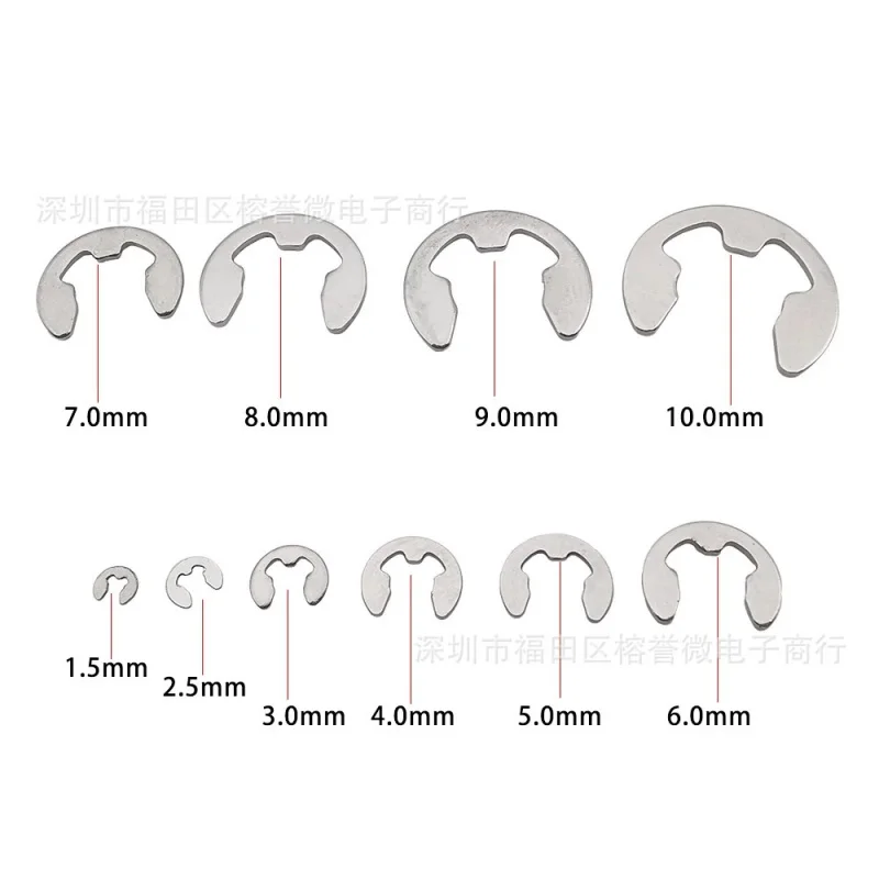 120PCS Stainless Steel304Split washerEType Circlip Open Snap Ring WasherEBuckle Closing RingM1.5-M10