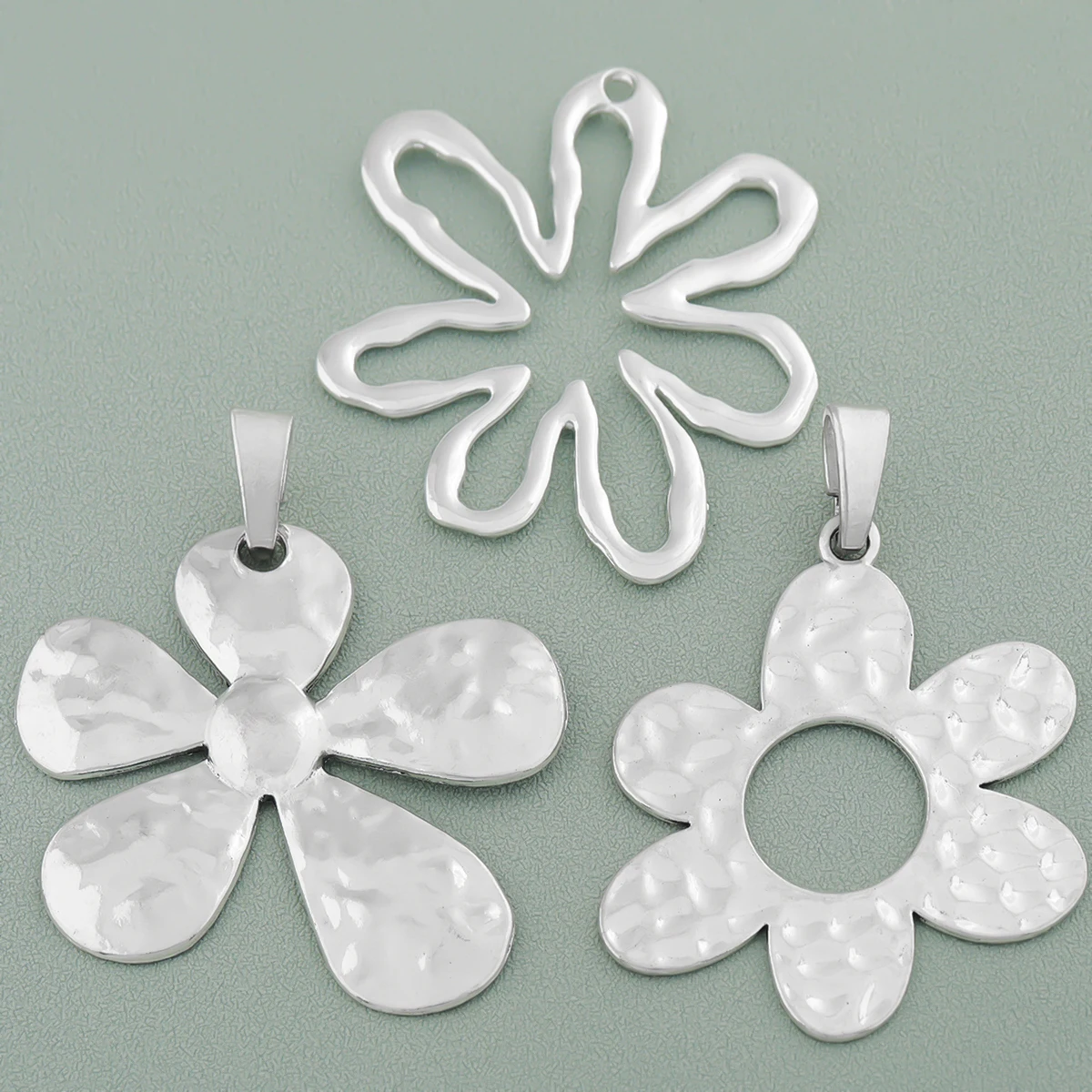 Mode handgemachte Blume fünf Blütenblatt Anhänger Legierung Schmuck Zubehör Halskette Charme Zink-Legierung Handwerk machen, 1PC