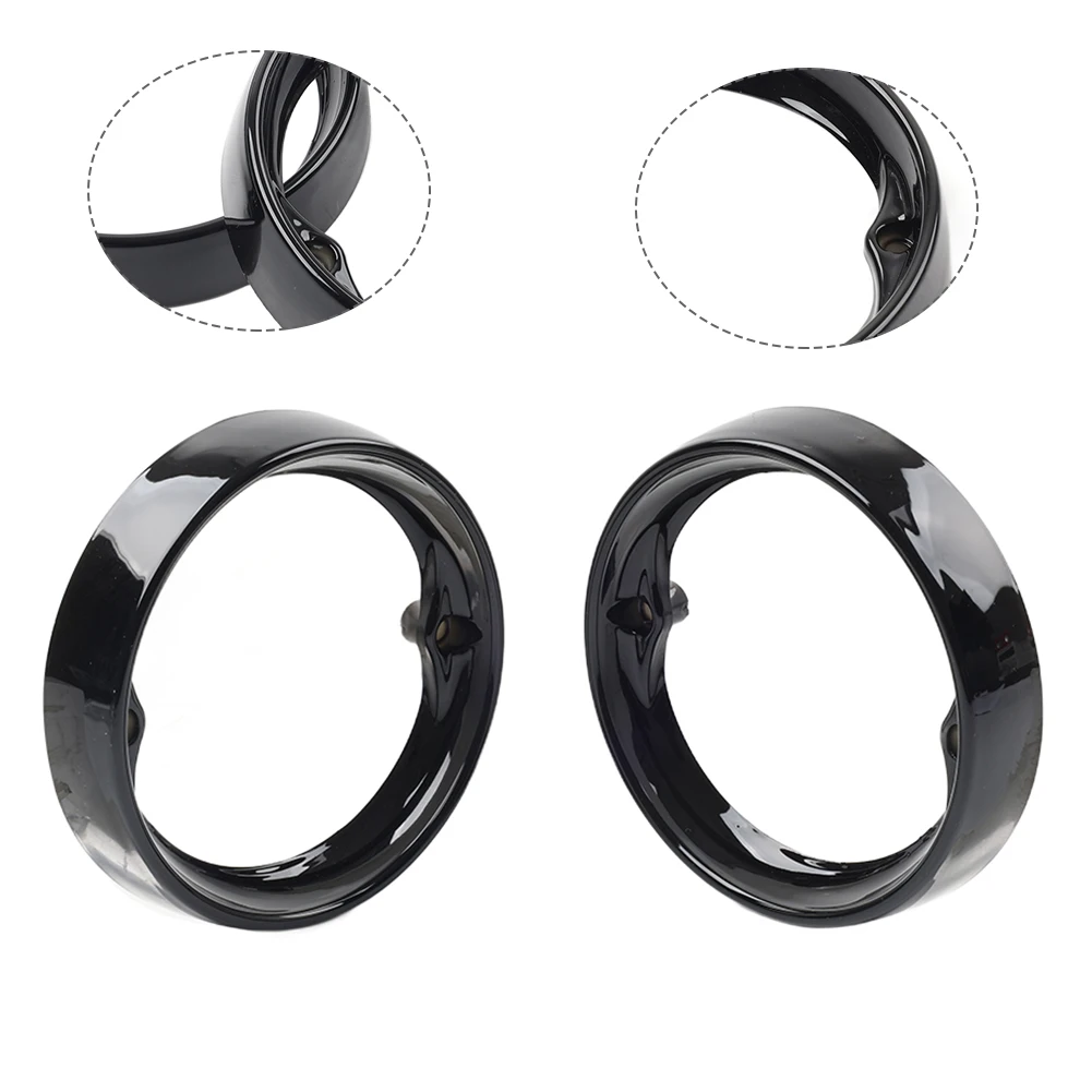 2Pcs Motorbike Turn Signal Bezels Cover Frame Plastic Glossy Black For Harley Davidson Road King Glide Electra Glide 1986-2016