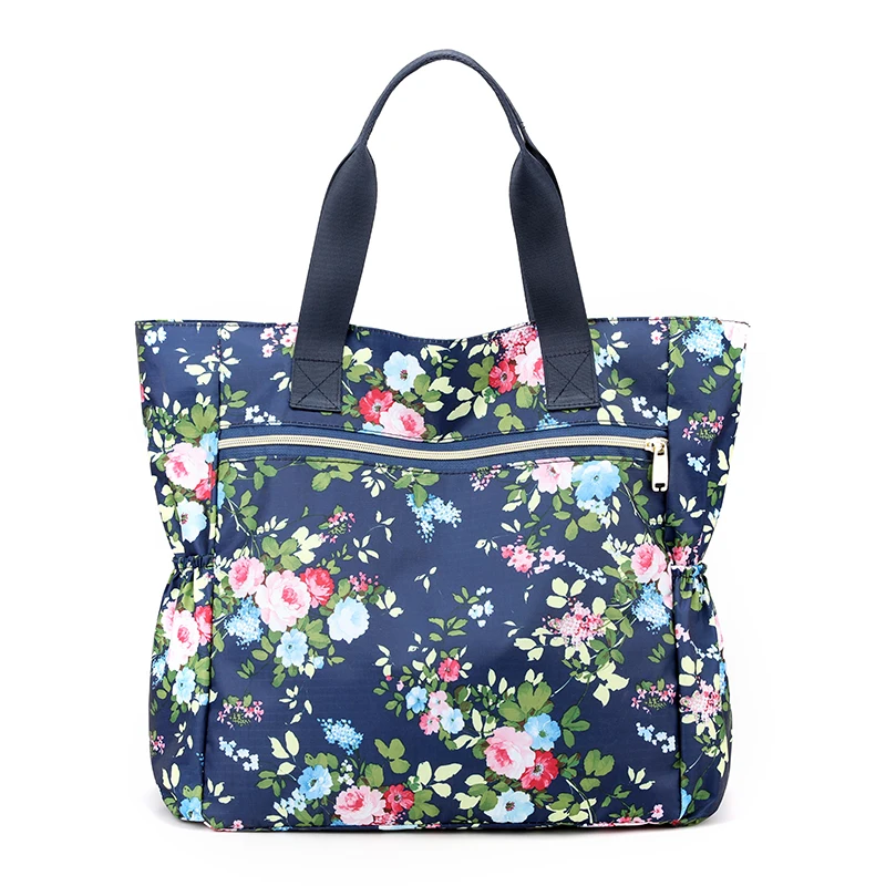 large Top-handle bag Women\'s Shoulder Bag Ladies Light Bag Nylon Handbags Floral Pattern Tote Bags Beach Bolsa Feminina