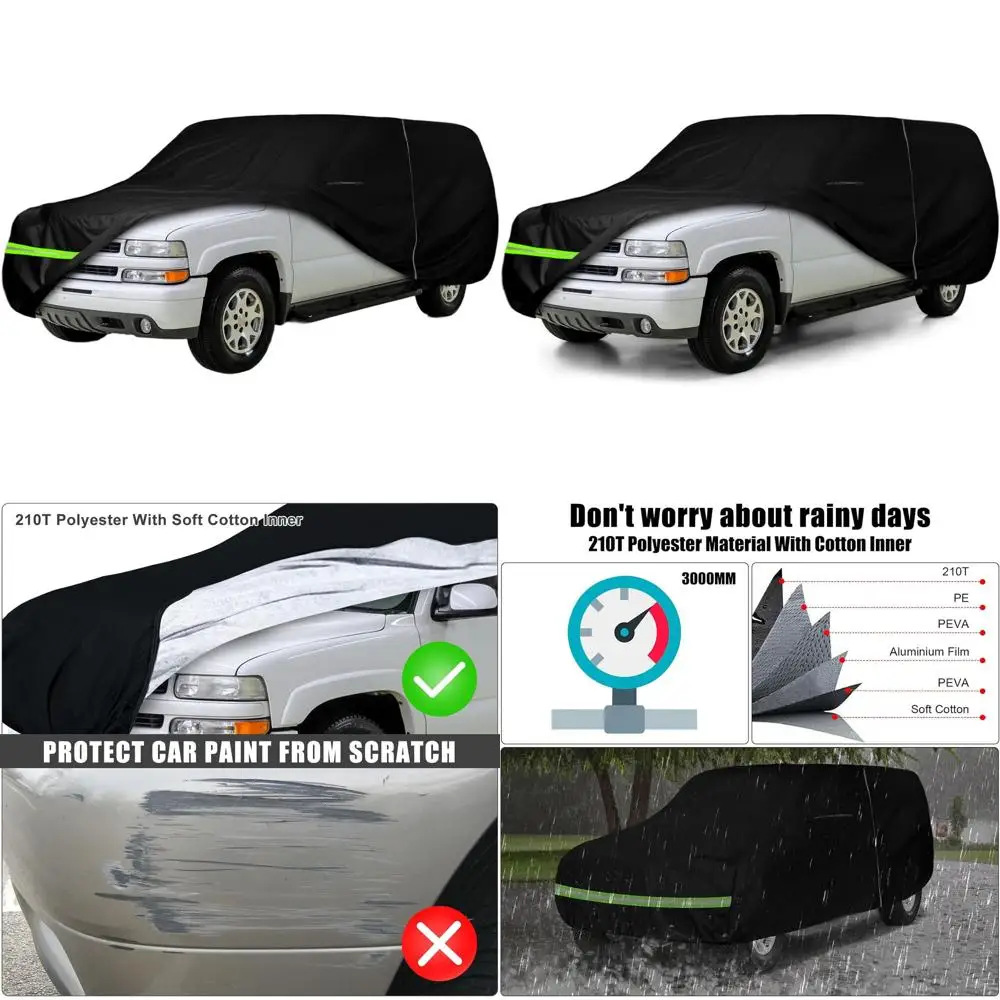 

Universal 6-Layer All-Weather Car Cover with Zippered Door for 1973-2006 Full-Size SUVs, Snow, Rain, Dust Protection