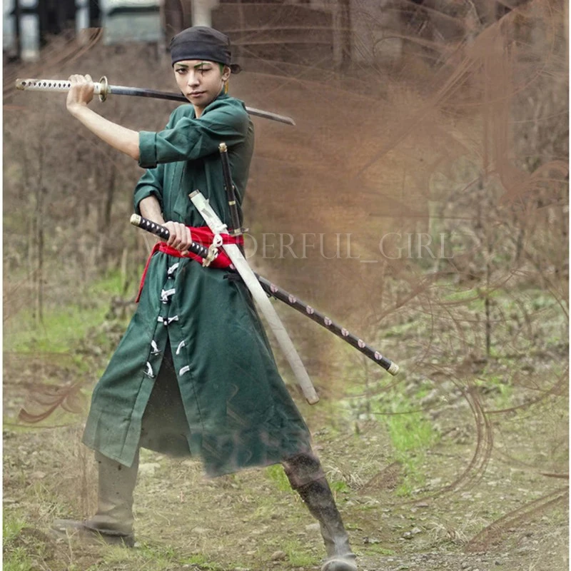 Anime Roronoa Zoro Cosplay Costume Green Uniform Outfit Halloween Adult Costumes for Women/Men Carnaval Disfraces S-XL