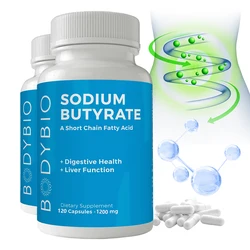 Sodium Butyrate Gut Health Supplement 120 Sodium Capsules - Helps Gut Health, Detox and Cleansing of The Liver, Digestive Health