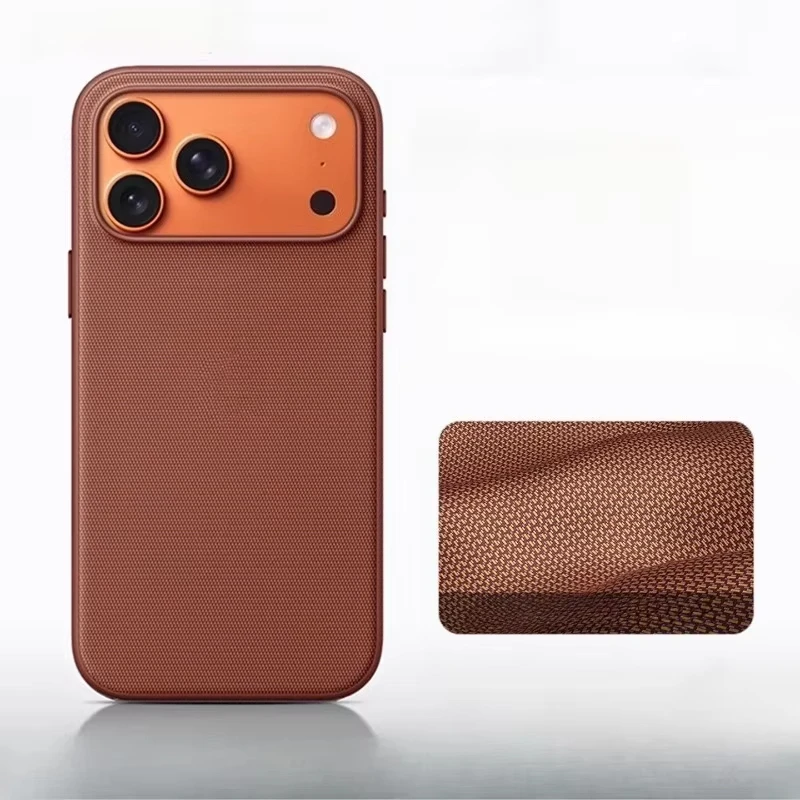 Funda de teléfono de lujo tejida con imán para iPhone 17 16 15 14 13 Pro Max TechWoven para carga inalámbrica Magsafe cubierta 3