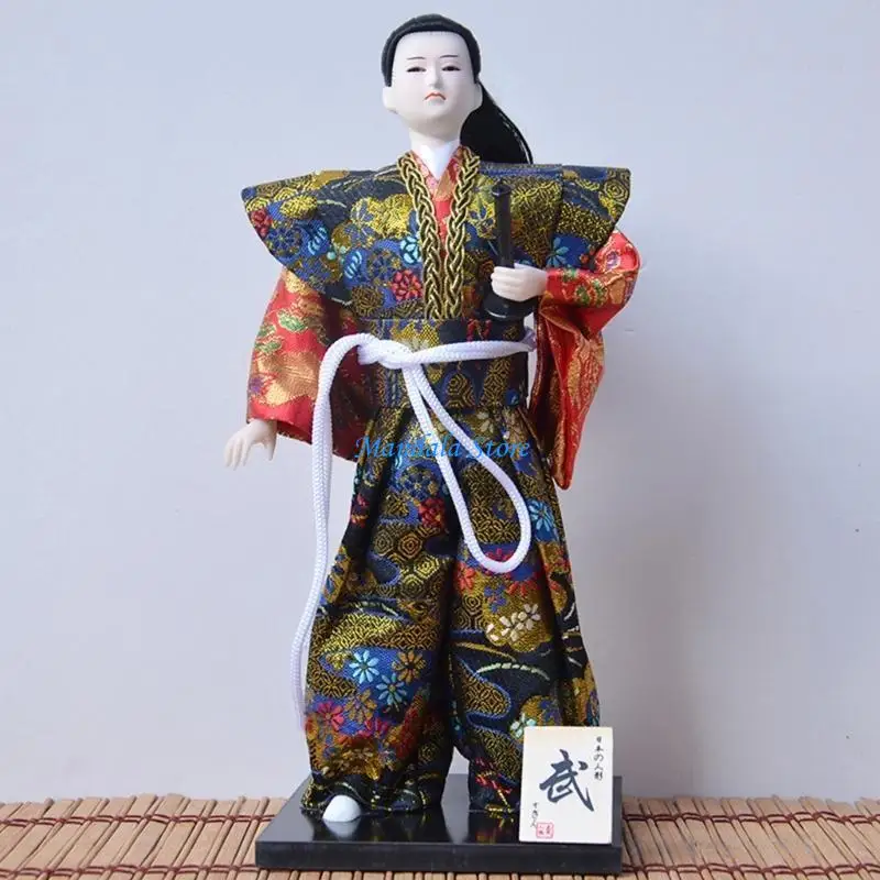 

U2JC 12inch Japanese Samurais Dolls with Traditional Kimonos for Display