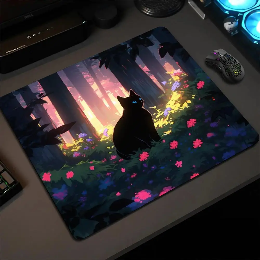 

Flowers&kitten Small Mouse Pad Gaming Laptops Mousepad Gamer Carpet Keyboard Mat Desk Protector Anime Cartoon Mause Pads 18X22CM