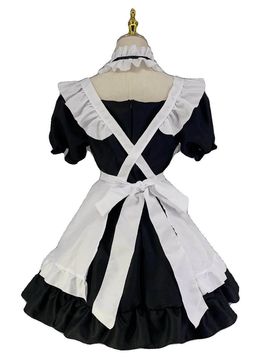 Tamanho grande doce japonês lolita empregada cos quadrado pescoço manga curta vestido menina verão nova cintura alta redução de idade vestidos bonitos