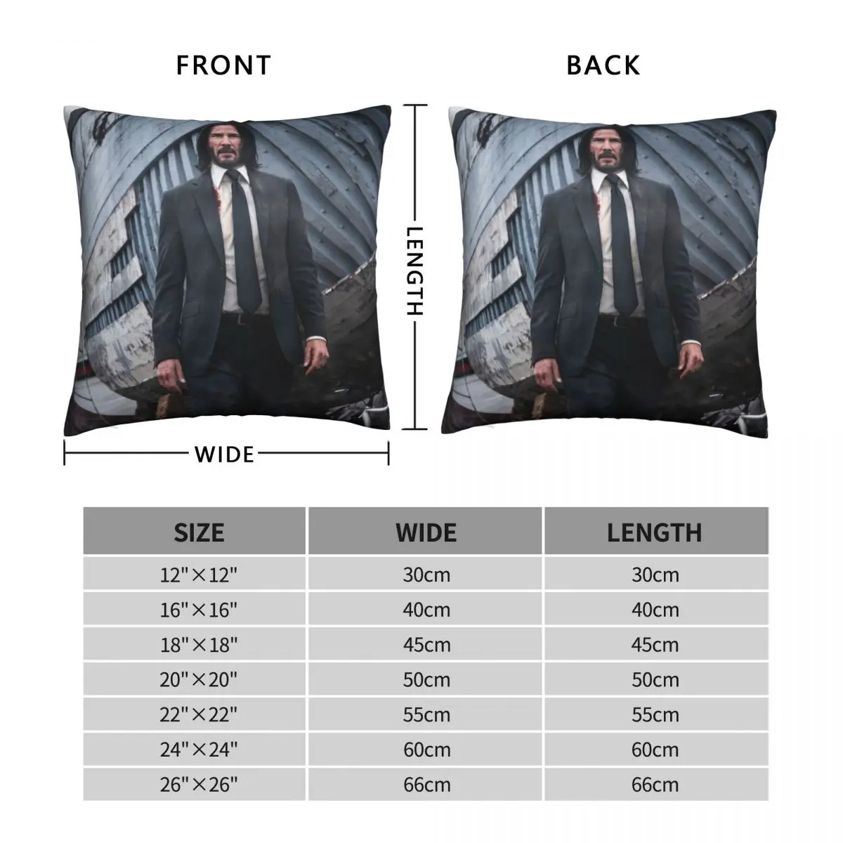 Keanu Reeves As John Wick Square Pillowcase Polyester Linen Velvet Printed Zip Decor Sofa Cushion Cover