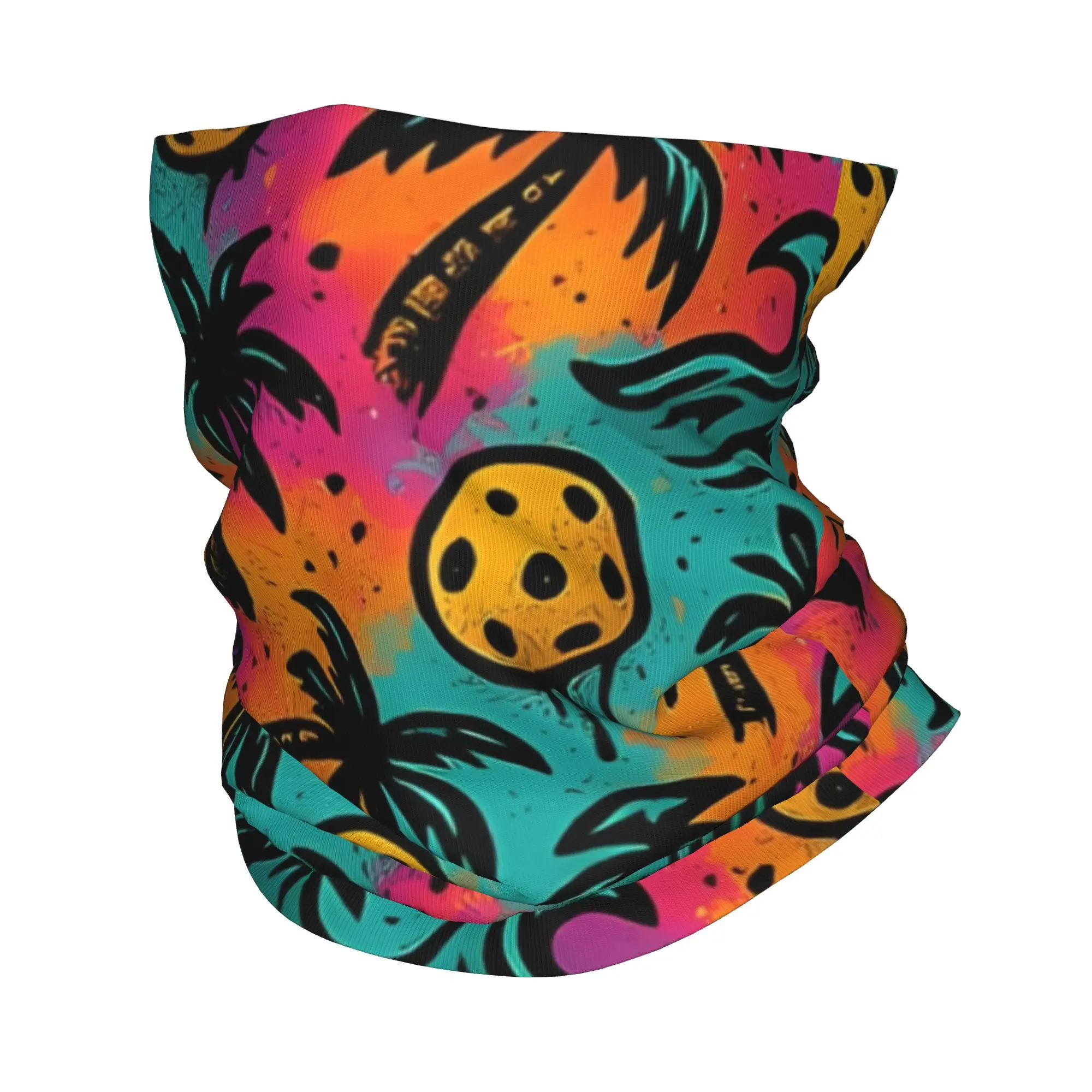 

Бандана с тропическим граффити-принтом, универсальный зимний шарф-бандана для бега, пляжа и пиклбола, унисекс
