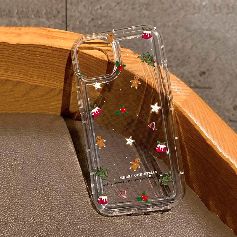 Christmas Pattern Print Clear Case For Samsung Galaxy A55 5G A54 A53 A52 A35 A34 A33 A15 S24 S23 Ultra S22 Plus S21 S20 FE Cover - náhled 3