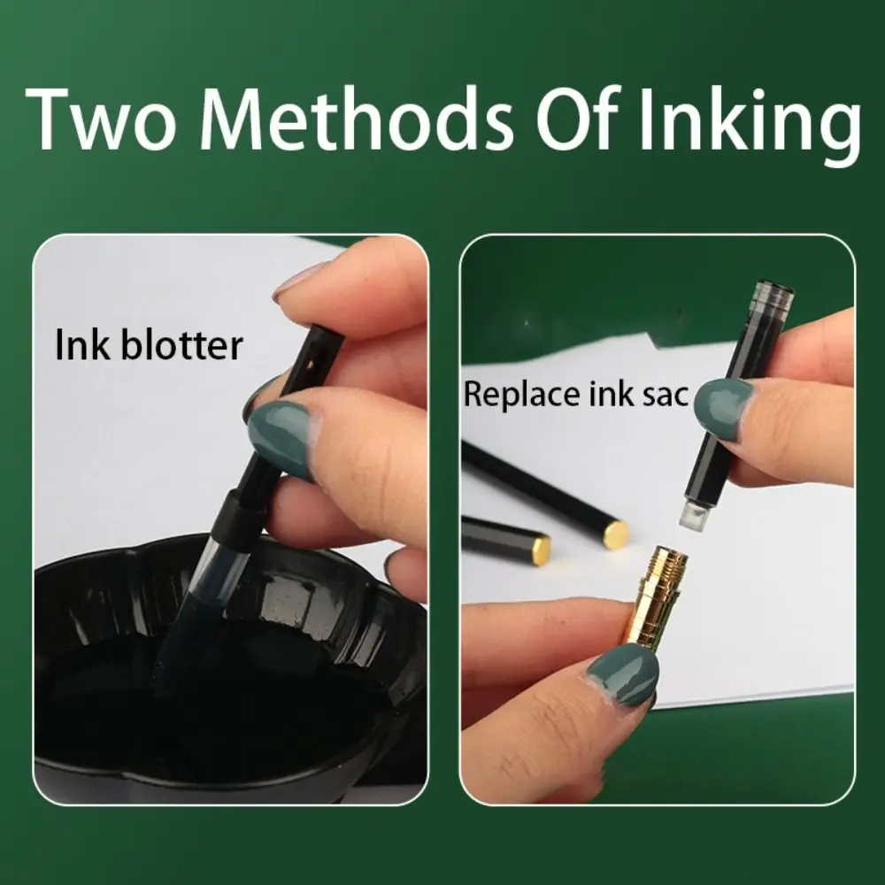 Portable Fountain Pen Type Small Script Metal Rod Soft Hair Calligraphy Pen Script Writing Small Block Calligraphy Brushes Copy